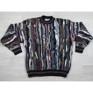 Vintage 90s Cotton Traders 3D Print Sweater Men's (L) Coogi Style Dad Hip Hop
